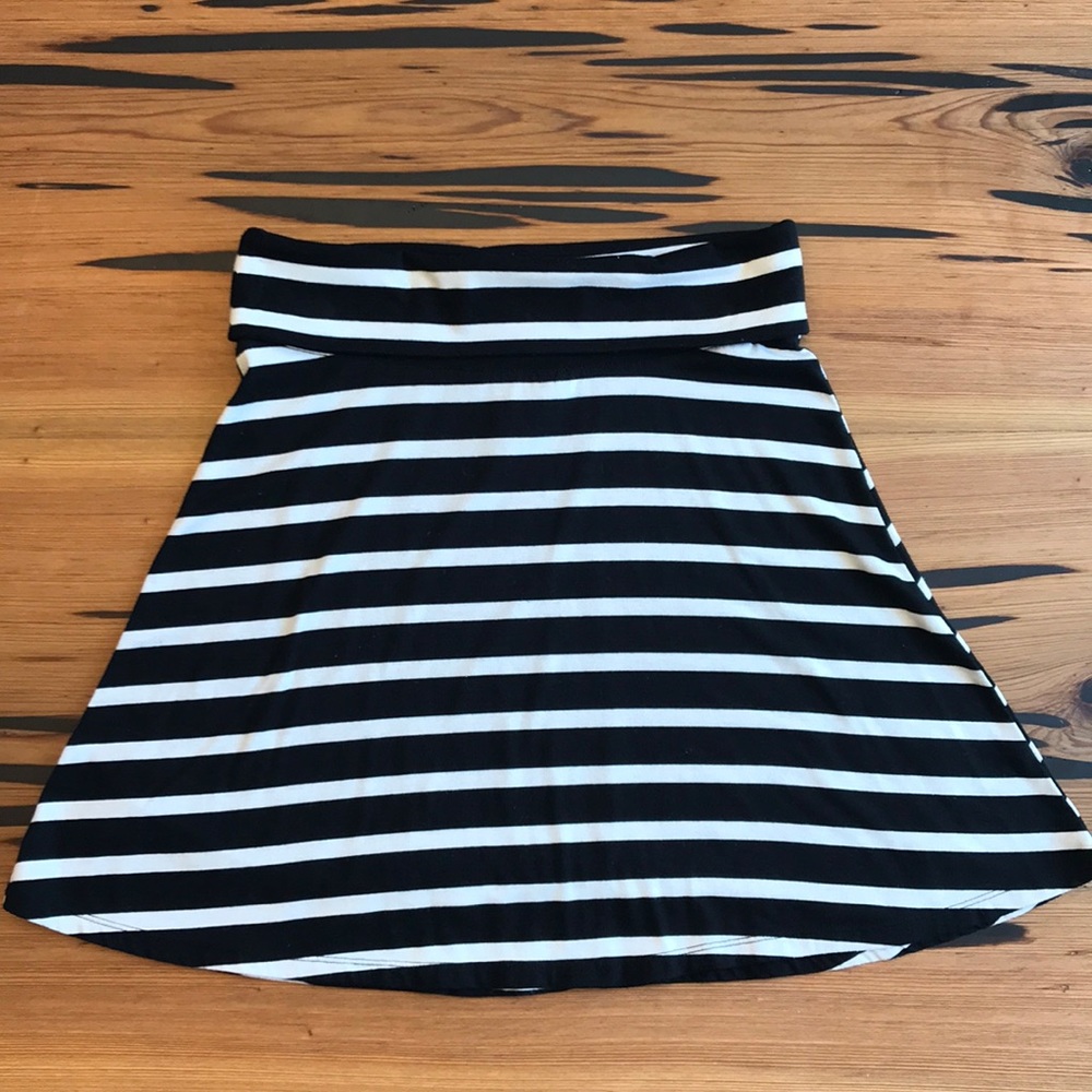 Black Striped A-line skirt